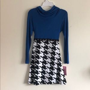 Back to School Dress Long Sleeve Blue 8 NWT